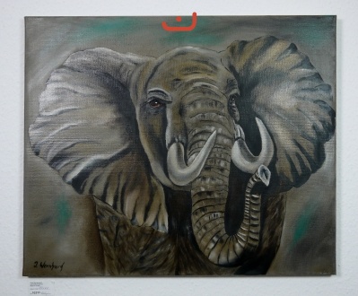 Elefant Bob Ross Ölbild 10211