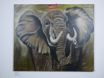 Elefant Bob Ross Ölbild 10218