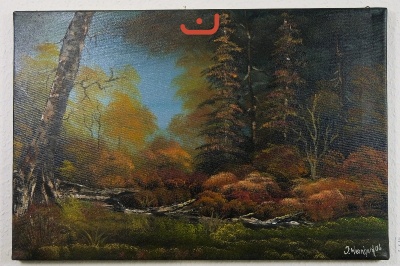 Herbstwald in der Daemmerung Bob Ross Ölbild 10333