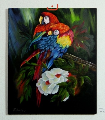 2 Papageien Jenkins Art Ölbild 10231