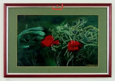 Rote Mohnblumen Ilse Wernhard Ölbild 10288