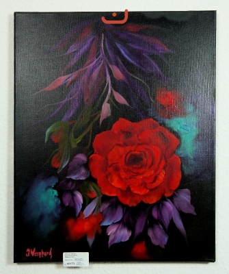 Rote Rose Ilse Wernhard Ölbild 10173