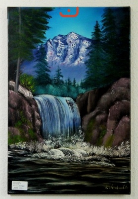 Wasserfall Bob Ross Ölbild 10299