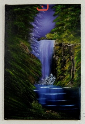 Wasserfall Bob Ross Ölbild 10403