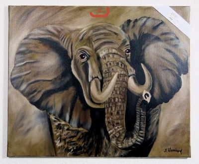 Afrikanischer Elefant Bob Ross Ölbild 10500