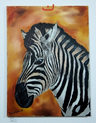 Zebra Bob Ross Ölbild 10215