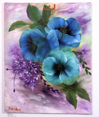 blaue Mohnblumen Jenkins Art Ölbild 10126
