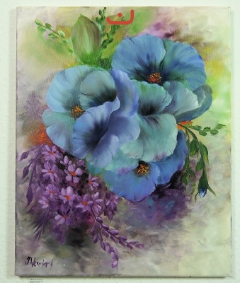 blaue Mohnblumen Jenkins Art Ölbild 10133