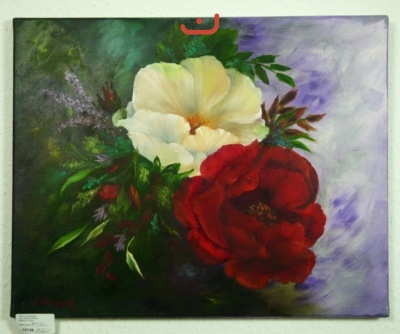 gelbe und rote Rose Jenkins Art Ölbild 10139