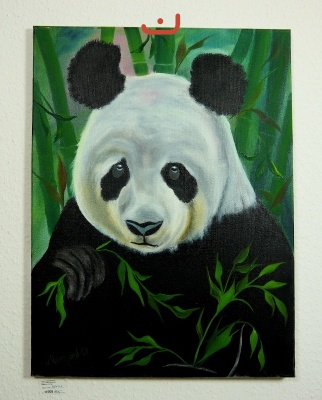 Panda Bob Ross Ölbild 10208