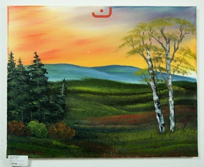 Sonnenuntergang Bob Ross Ölbild 10158
