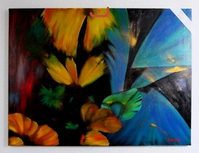 Blumen virtuos Abstrakt Ölbild 10510