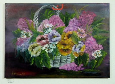 Blumenkorb Ilse Wernhard Ölbild 10230