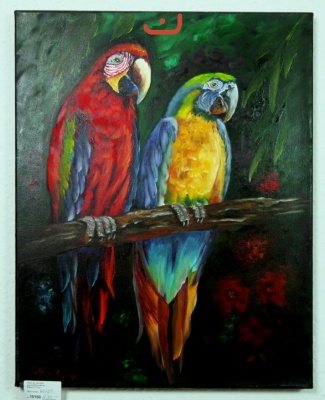 2 Papageien Jenkins Art Ölbild 10150