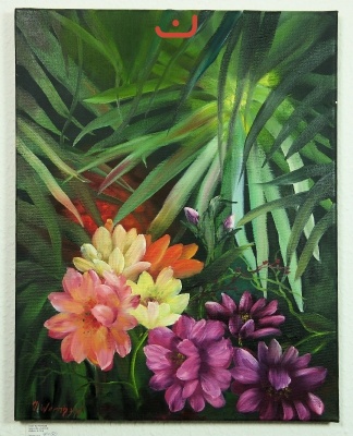 Dschungelblumen Jenkins Art Ölbild 10135