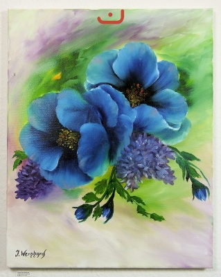 blauer Mohn Jenkins Art Ölbild 10130